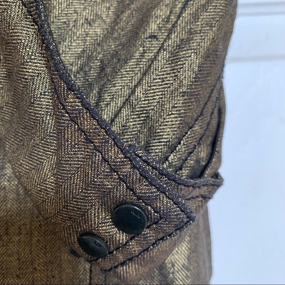 A/X Armani Exchange Linen Moto Jacket Gold Size XS - Picture 7 of 14